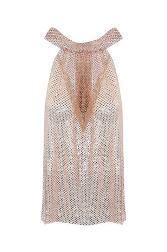 Mesh Top With Rhinestones - Philosophy di Lorenzo Serafini - Modalova