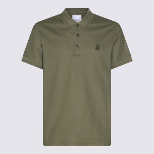Burberry Olive Cotton Polo Shirt - Burberry - Modalova