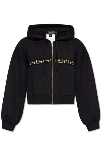 Greca-detailed Drawstring Zipped Hoodie - Versace - Modalova