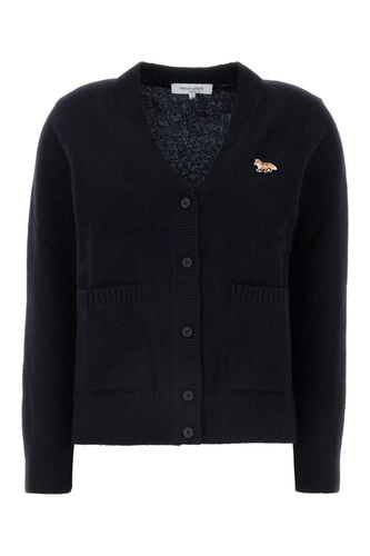 Midnight Blue Wool Cardigan - Maison Kitsuné - Modalova