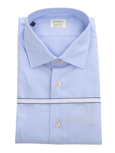 Geometric Pattern Cotton Shirt - Mazzarelli - Modalova