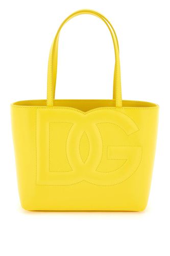 Leather Tote Bag With Logo - Dolce & Gabbana - Modalova