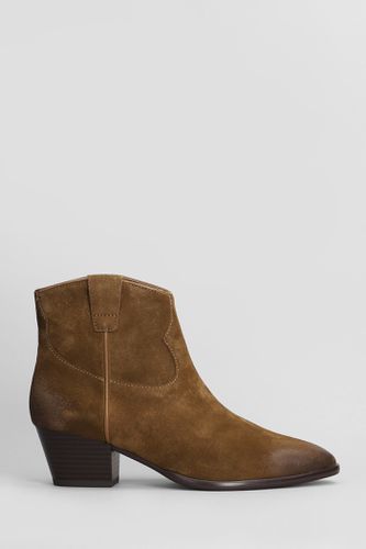 Fame Texan Ankle Boots In Leather Color Suede - Ash - Modalova