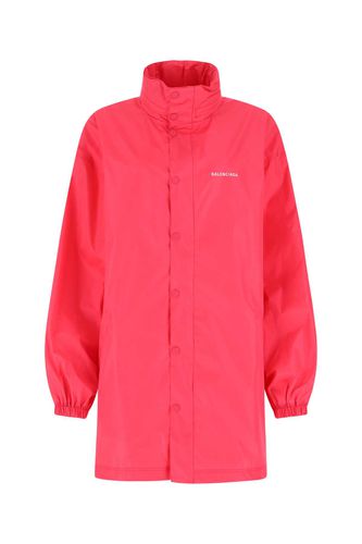 Fluo Pink Polyester Oversize Raincoat - Balenciaga - Modalova