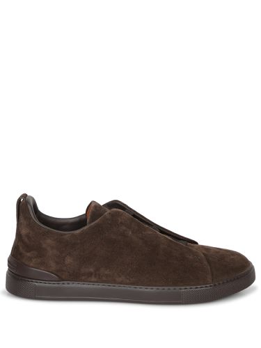 Zegna Triple Stitch Brown Sneakers - Zegna - Modalova