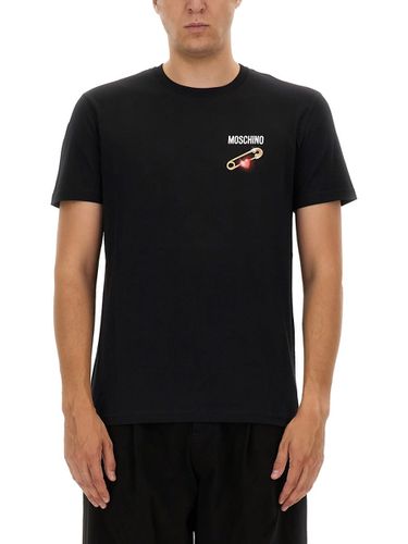 Moschino T-shirt With Logo Patch - Moschino - Modalova