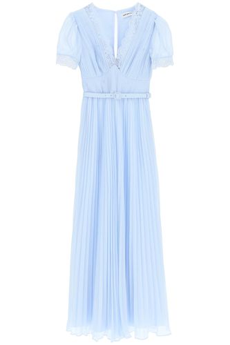 Pleated Chiffon Maxi Dress - self-portrait - Modalova