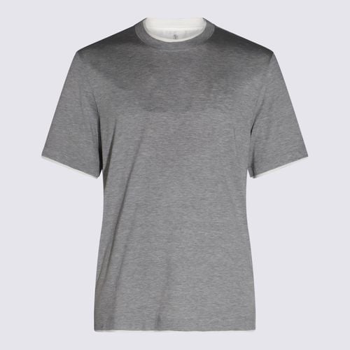 Grey Cotton And Silk T-shirt - Brunello Cucinelli - Modalova