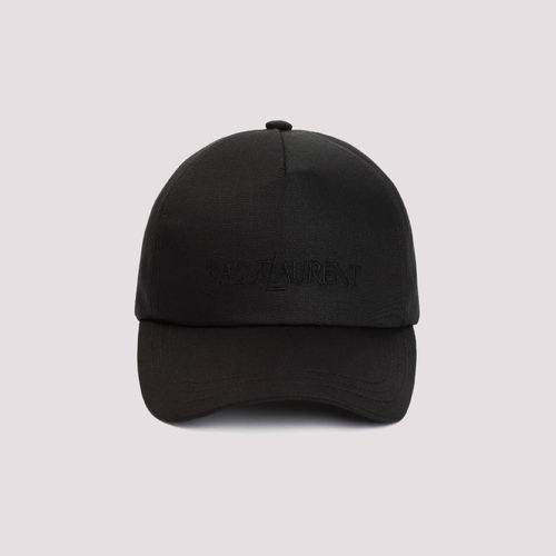 Cotton And Linen Baseball Cap - Saint Laurent - Modalova