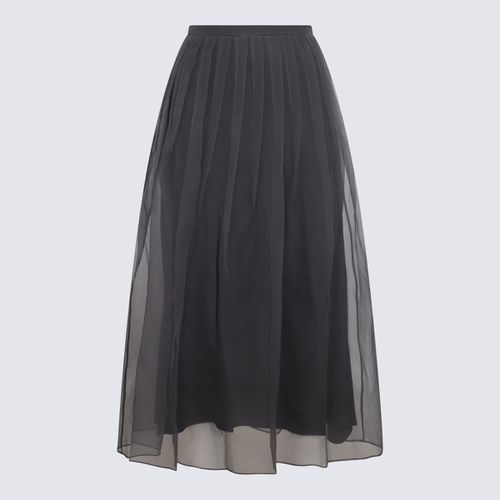 Dark Silk Skirt - Brunello Cucinelli - Modalova