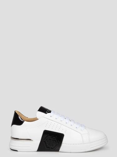 Mix Leather Lo-top Sneakers Hexagon - Philipp Plein - Modalova