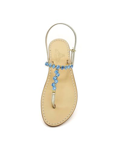 Light Blue Diagonal Jewel Sandals - Dea Sandals - Modalova