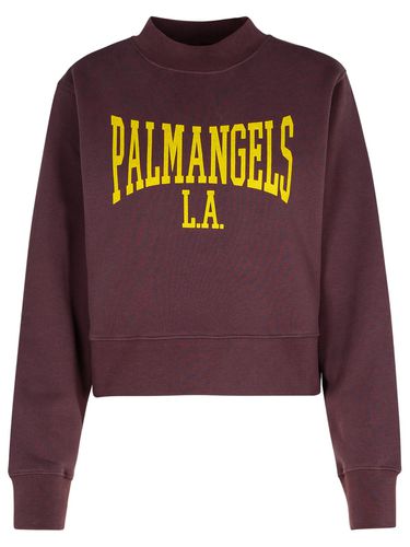 College Purple Cotton Sweatshirt - Palm Angels - Modalova