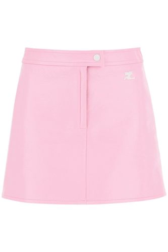 Courrèges Coated Cotton Mini Skirt - Courrèges - Modalova