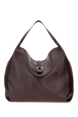 Aubergine Leather Shopping Bag - Ferragamo - Modalova