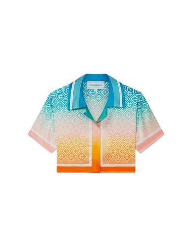 Gradient Monogram Silk Crop Shirt - Casablanca - Modalova