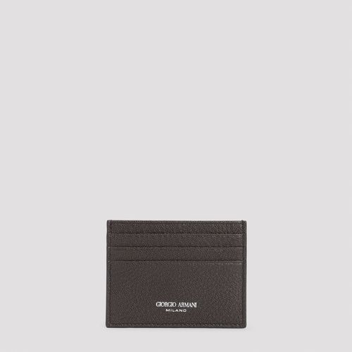 Calf Leather Credit Card Holder - Giorgio Armani - Modalova