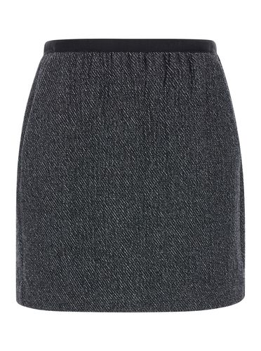 Pista Miniskirt With Elastic Waist In Wool Blend Woman - Tela - Modalova