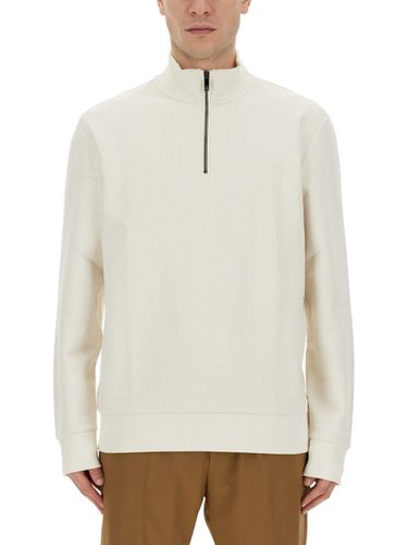 Sweatshirt With Collar And Zipper - Hugo Boss - Modalova