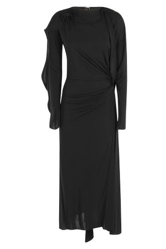 Long Sleeve Draped Jersey Dress - Victoria Beckham - Modalova