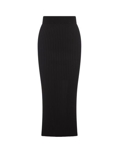 Jil Sander Long Black Ribbed Skirt - Jil Sander - Modalova