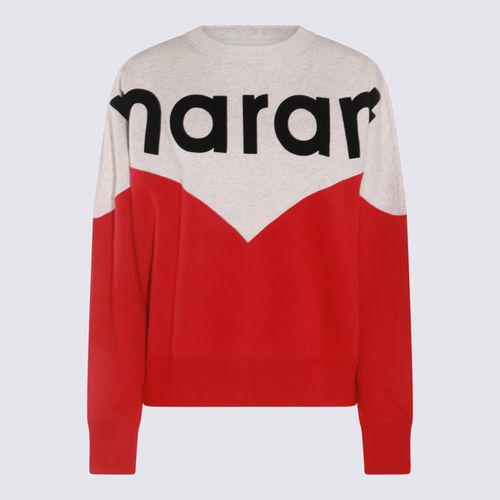 Red And Ecru Cotton Sweatshirt - Marant Étoile - Modalova