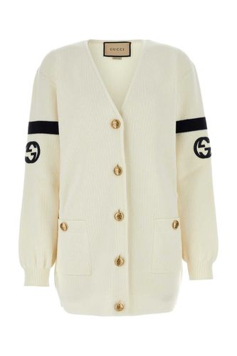 Gucci Ivory Wool Blend Cardigan - Gucci - Modalova