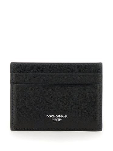 Card Holder With Logo On Front In Leather Man - Dolce & Gabbana - Modalova