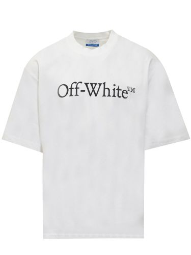 Oversized T-shirt With Contrasting Logo Print In Cotton Man - Off-White - Modalova