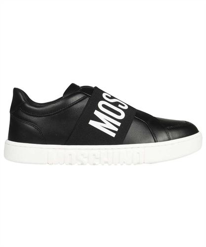 Logo Detail Leather Sneakers - Moschino - Modalova