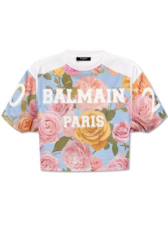 Balmain Floral Printed Cropped Top - Balmain - Modalova