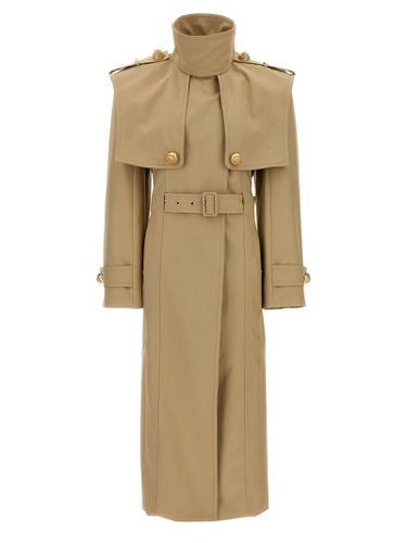 Chiocciola Button Trench Coat - Balmain - Modalova