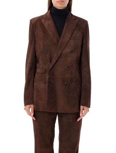 Suede Double-breasted Blazer - Ralph Lauren - Modalova