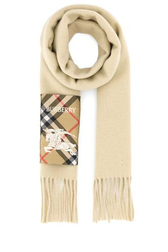 Solid Label Beige Cashmere Scarf - Burberry - Modalova