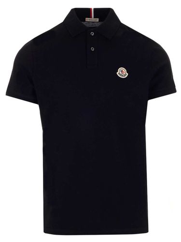 Moncler Black Cotton Polo Shirt - Moncler - Modalova