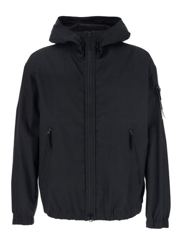 Watro Tc Black Jacket With Compass Logo Applied On The Sleeve In Cotton Man - Stone Island - Modalova