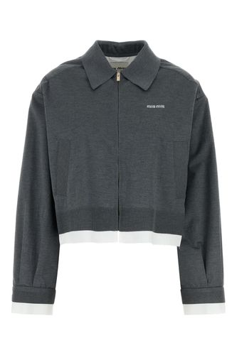 Miu Miu Mélange Zip Jacket - Miu Miu - Modalova