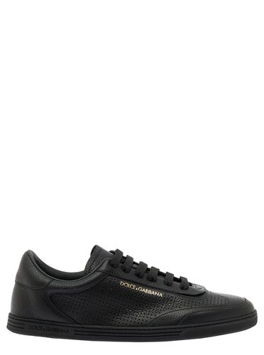 Low Top Perforated Sneakers With Logo Detail In Leather Man - Dolce & Gabbana - Modalova