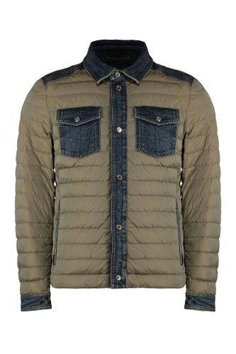 Crespi Denim Inserts Down Jacket - Moorer - Modalova