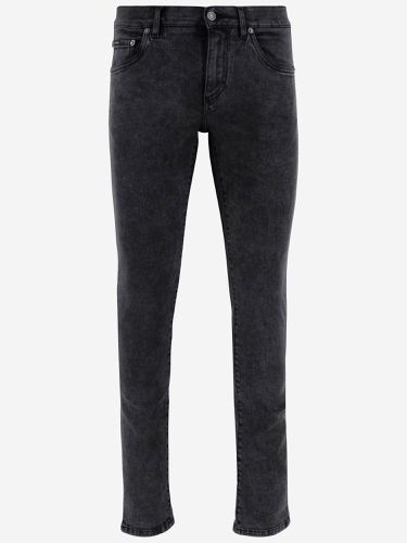 Stretch Cotton Skinny Jeans With Logo - Dolce & Gabbana - Modalova