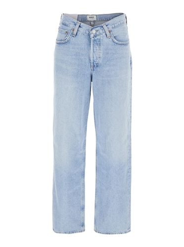 Jeans With Wide Leg And Logo Patch On The Rear In Denim Woman - AGOLDE - Modalova