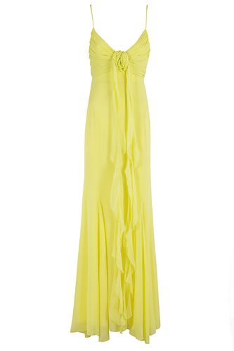 Blumarine Yellow Silk Maxi Dress - Blumarine - Modalova
