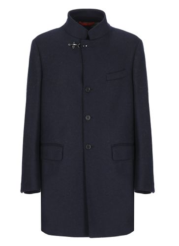 Fay Midnight Blue Wool Blend Coat - Fay - Modalova