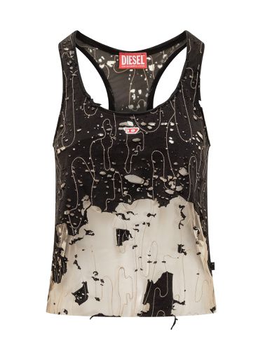 Diesel Tank Top With Devoré Effect - Diesel - Modalova