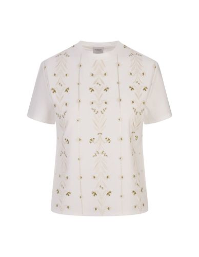 Embroidered Ivory T-shirt - Giambattista Valli - Modalova