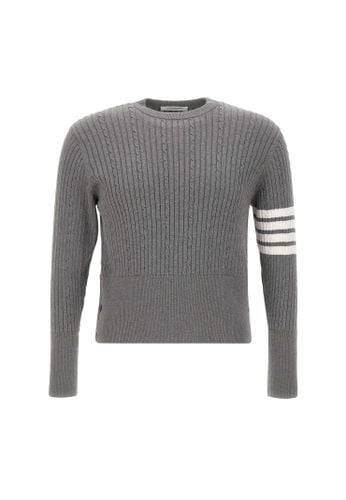 Baby Cable Rib Stitch Cotton Pullover - Thom Browne - Modalova