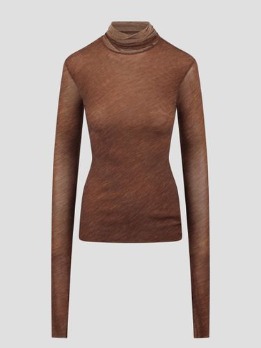 Stretch Tulle Printed Turtleneck Jumper - Philosophy di Lorenzo Serafini - Modalova