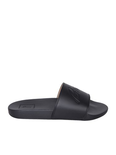 Brioni Logo Black Slides - Brioni - Modalova