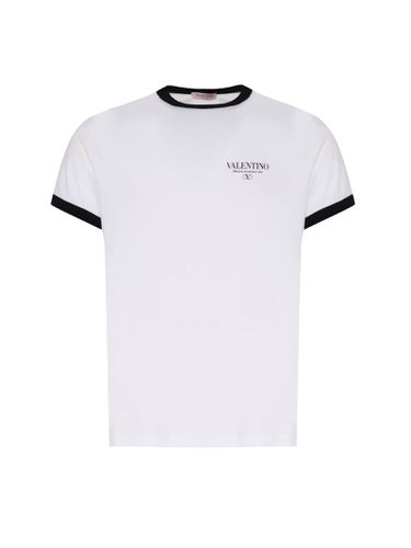 Cotton T-shirt With Contrasting Color Edges - Valentino Garavani - Modalova