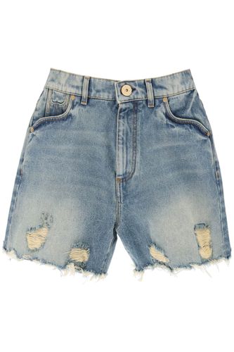 Balmain Distressed Denim Shorts - Balmain - Modalova